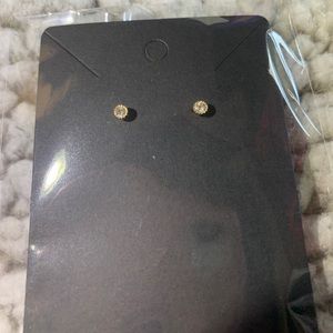 Dainty Golden Earrings w/ a Rhinestone